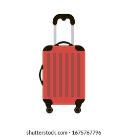 Red Travel Suitcases. Time to travel. Trip to World. Vacation. Holidays. Travel banner. Modern flat design. Colorful