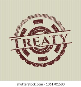 Red Treaty distress rubber grunge seal