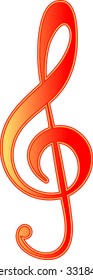 red treble clef vector