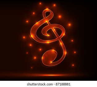 red treble clef. vector illustration
