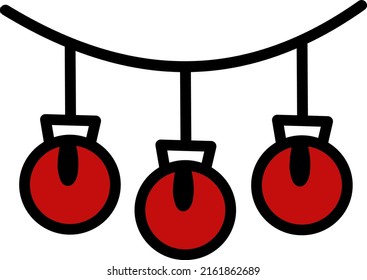 Red tree balls, illustration, vector on a white background.