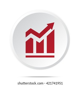 Red Trend icon on white web button