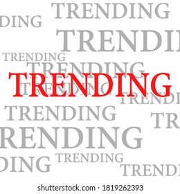 Red Trending Text Illustration Concept With 1:1 Ratio.