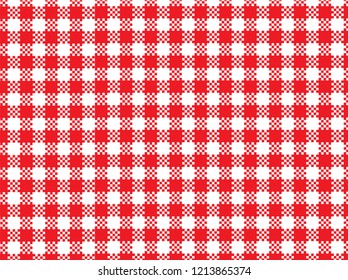 Red Trendy Flannel  Pattern for Hipster Style. Vector illustration. Editable masking vector. This pattern is match for napkin, blanket, and tablecloth or another about hospitality and kitchen.