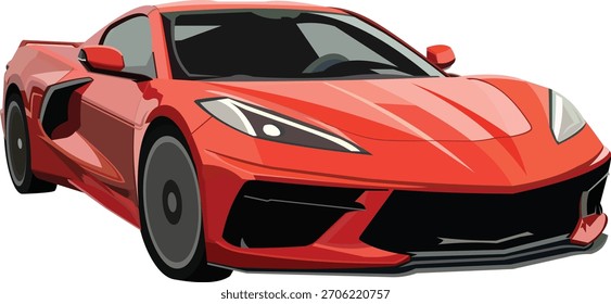 Red trendy racing car vector suitable for racing car related symbols, icons and logo materials
