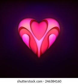 red trendy talisman design as love and heart symbol graphic isolated vector illustration on black background 