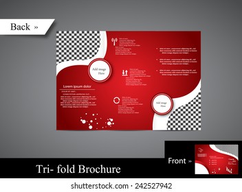 Red tri fold Brochure