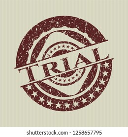 Red Trial rubber grunge texture stamp