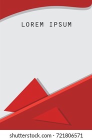 Red triangle A4 template. Business background vector for magazine book. Document Cover Pages Design