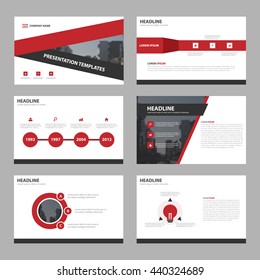 Red Triangle Abstract Presentation Templates, Infographic Elements Template Flat Design Set For Brochure Flyer Leaflet Marketing Advertising Banner Template