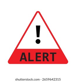 Icono de alerta de triángulo rojo con signo de exclamación: símbolo de advertencia para notificaciones de emergencia o precaución