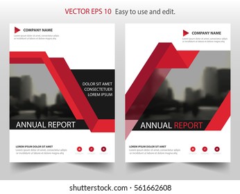 Red triangle annual report Leaflet Brochure Flyer template design, book cover layout design, abstract business presentation template, a4 size design