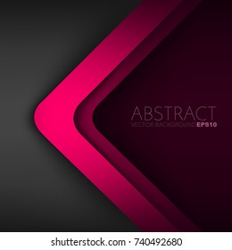 Red triangle arrow background vector overlap on black space for text and background design
