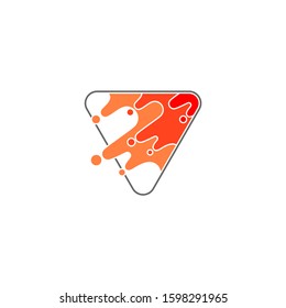 red triangle arrow motion geometric logo vector