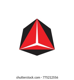 red triangle arrows 3d design vector