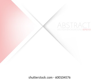 Red triangle background on white space overlap paper layer for text and message design , vector
