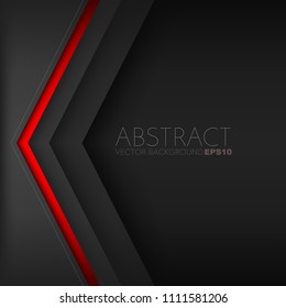 Red triangle background vector geometric element overlap layer on black space for text and background design