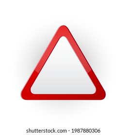 red triangle blank road sign