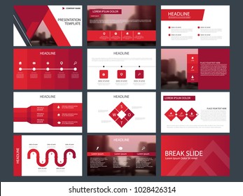 Red triangle Bundle infographic elements presentation template. business annual report, brochure, leaflet, advertising flyer, corporate marketing banner