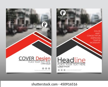 Red triangle business annual report brochure flyer design template vector, Leaflet cover presentation abstract geometric background, modern publication poster magazine, layout in A4 size