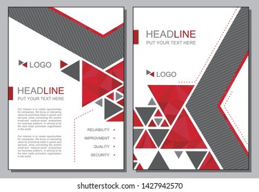 Red triangle cover page template