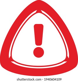 red triangle danger sign. to be used as a complement to your design. an elegant emblem with simple colors and shapes