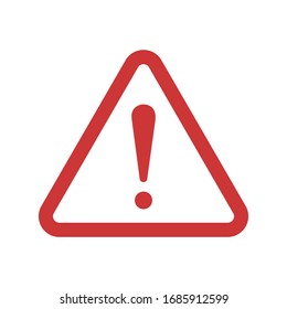Red triangle with exclamation mark, Warning / alert road sign icon