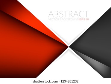 Red triangle geometric vector background with white and black space for background design