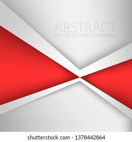 Red triangle geometric vector background overlap layer on white background for design