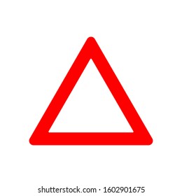red triangle icon on a white background