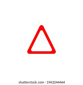 Red Triangle icon vector on a white background