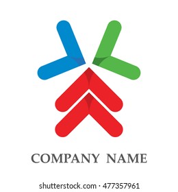 Red triangle logo for business challenge vector illustration