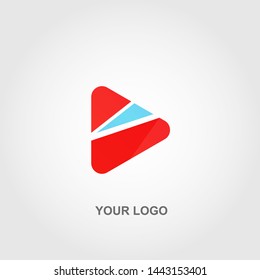 red triangle logo. gradation color template design vector