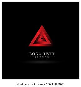 Red Triangle Logo. Symbol & Icon Vector Template.