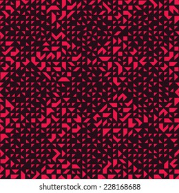 Red triangle mosaic seamless pattern. Geometric abstract background