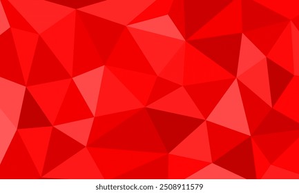 Red triangle mosaic texture. Irregular pattern of geometric triangle shape