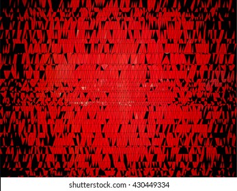 Red triangle on black abstract background