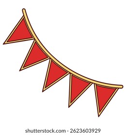 Red Triangle Pennant Banner Decoration