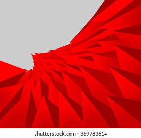 Red triangle scene vector abstract background