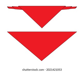 Red Triangle Scout Scarf Template Vector On White Background, Top View