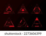 Red triangle shape abstract technology future interface hud.	
