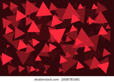 Red triangle shapes form a modern abstract background that creates a futuristic and dynamic atmosphere. This geometric style is perfect for digital design, tech presentations, and web banners.