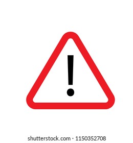 Red triangle sign with exclamation icon