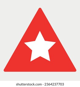 Red Triangle with Star vector illustration