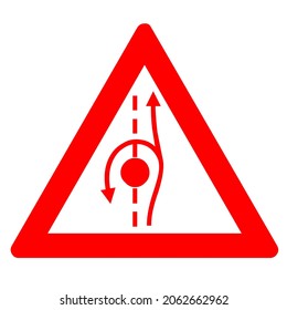 red triangle transportation road roundabout warning