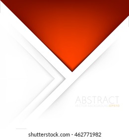 Red triangle vector background arrow angle white paper layer overlap for text and message artwork design , presentation template