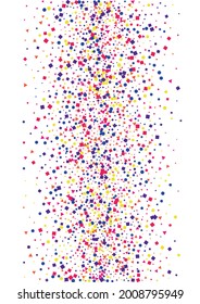 Red Triangle Vector Background. Flying Square Isolated. Yellow Group Circle Illustration. Blue Carnival Confetti.