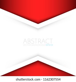 Red triangle vector background geometric element overlap layer on white space for text and background design