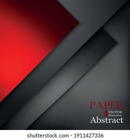 Red triangle vector background geometric overlap layer on black space for text and background design. EPS 10