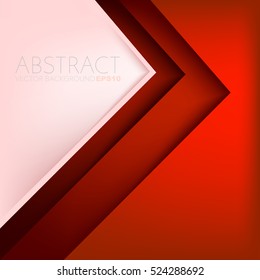 Red triangle vector background with overlap paper layer gradient color with space for text and message artwork design